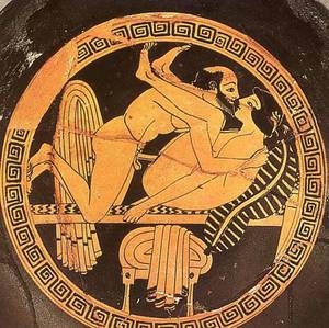 Ancient Roman Pornography - Attic red-figure kylix by the Triptolemos painter, ca.