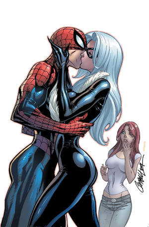 Black Cat Harley Quinn Spider Man Porn - would to do a shot like this, Spiderman, Black Cat & Mary Jane by J Scott  Campbell
