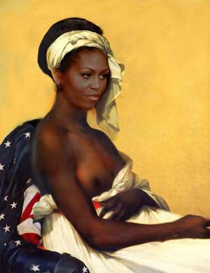 Michelle Obama Naked Porn - MICHELLE OBAMA NUDE PORTRAIT Painting by Karine Percheron-daniels | Saatchi  Art
