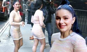 Aerial Winter Porn - Ariel Winter embraces her mod style as she dons pink striped mini dress  with polka dot socks | Daily Mail Online