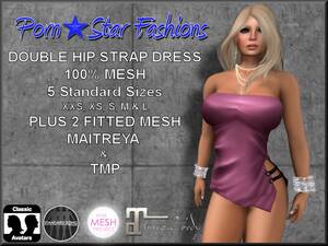 Dress Porn Stars - Second Life Marketplace - Porn*Star Fashions PINK MESH Double Hip Strap  Dress