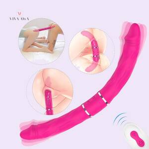 lesbian double dildo vibrating - Realistic Vibrating Double-Ended Dildos Wireless Remote Rechargeable Lesbian  Sex Toy