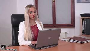blonde office slut aurora - Blonde office slut Aurora Snow blows dick of the geek - AnySex.com Video