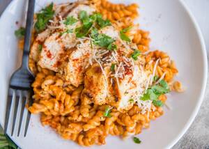 Homemade Nudist Family Porn - Gluten-Free Grilled Chicken Pasta with Red Pepper Sauce | Cafe Johnsonia