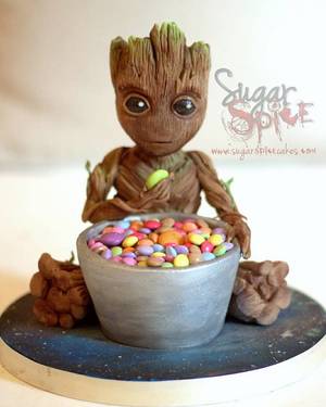 3d Cake Porn - Baby Groot from Guardian's of the Galaxy Vol 2 Sculpted 3D cake