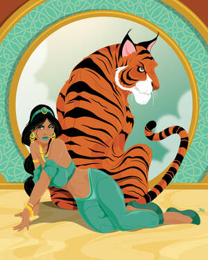 cartoon porn aladdin and the tiger - 185188 - safe, artist:mikemahle, princess jasmine (aladdin), rajah (aladdin),  big cat, feline, human, mammal, tiger, feral, aladdin (disney franchise),  disney, 2d, duo, female, male - Furbooru
