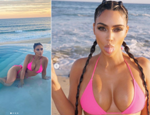 naked kim kardashian at beach - Kim Kardashian West flaunts her bikini body in sexy new photos