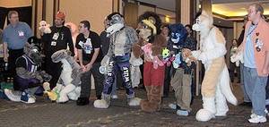 Furry Porn Costume Parties - Furry fans prepare for a race at Midwest FurFest 2006