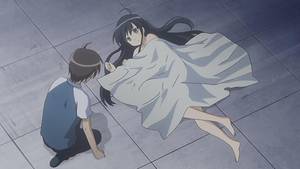 black anime characters nude - Shana naked under a blanket