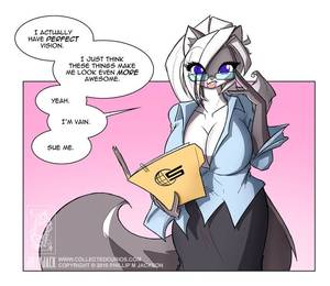 Female Skunk Furry Porn - big breasts blue eyes breasts chloe sinclaire cleavage clothed clothing  conditional dnp dossier eyewear female folder glasses hair jollyjack mammal  open ...