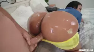 big fat ass oil porn - Ny Ny Lew Big Ass Booty Oiled Up Fucked From Behind Doggystyle
