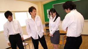 japanese teacher with student - Japanese teacher being abused by her students