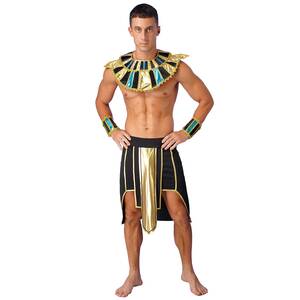 Ancient Egyptian Male Porn - Mens Halloween Cosplay Costumes Adult Ancient Egypt King Pharaoh Role Play  Asymmetrical Hem Skirt with Cuffs Collar Wrist Bands - AliExpress