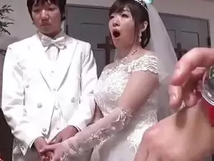 Japanese Wedding Porn - Christian Japanese wedding with the busty bride and the brides maid fucked  in church - Sunporno