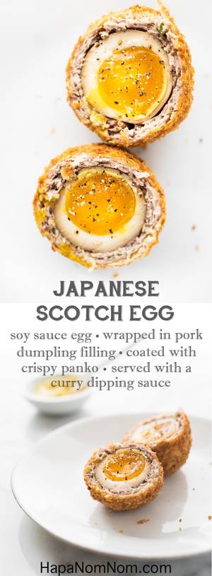 Japanese Creamiest - Creamy soy sauce marinated egg, wrapped in a delicious pork dumpling  filling, and coated
