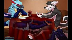 furry handjob - Gay Furry Playing under the Table