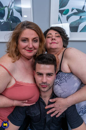 big breasted threesome - Big breasted threesome with one lucky toyboy - Mature.nl
