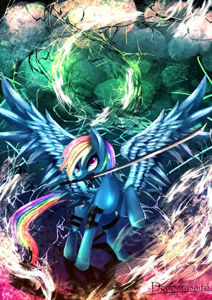 Katana Sword Porn - #832422 - artist:denparasaito, badass, color porn, katana, lightning, mouth  hold, pixiv, rainbow dash, safe, solo, sword, weapon - Derpibooru - My  Little ...