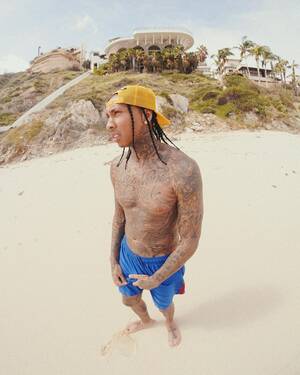 nude beach anal - Tyga bares his tattooed butt amid custody battle with Blac Chyna