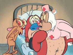 comedy porn cartoon - Ren and Stimpy comedy movie with busty cartoon nurse