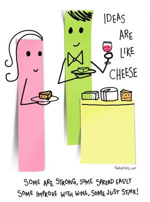 Cartoon Dungeon Ped - ideas are like cheese cartoon