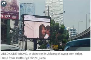 Japanese Porn Fails - Japanese porn on a video traffic billboard in Indonesia | FAIL / Epic Fail  | Know Your Meme