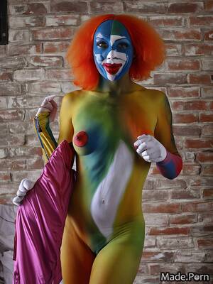 Fat Clown Porn - busty woman perfect body caucasian bodypaint clown partially nude created  by AI - AI Porn