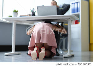 Boss Forced Blowjob Captions - Young woman gives blowjob to boss under table - Stock Photo [79318657] -  PIXTA