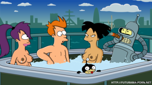 bender futurama cartoon sex - Philip J. Fry is taking bathtub with nude Leelaâ€¦ and Amy (!)â€¦ and Bender  (?)â€¦ and Nibbler! | Futurama porn