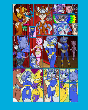 Female Anthro Fox - anthro canine colleen color crossover digimon dog female fox fur furry  indoors interspecies krystal mammal multiple_females