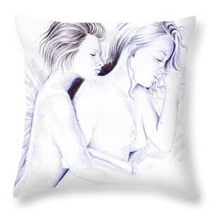 drawing lesbian girls nude - Two lesbian girls sleeping together Throw Pillow by Chirila Corina - Fine  Art America