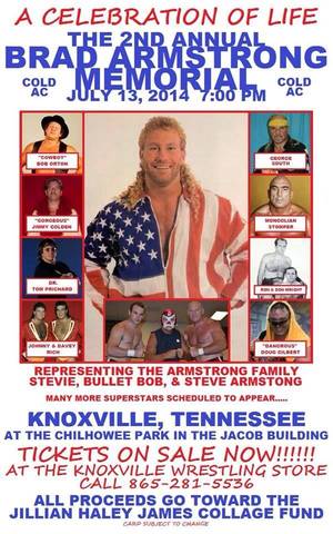 Brad Armstrong Wrestler Do Porn - 2nd Annual Brad Armstrong Memorial Event Sunday, July 13th in Knoxville, TN