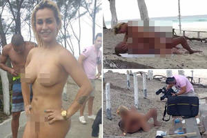 brazilian nudist copacabana beach - Porn stars caught shooting X-rated scenes on Rio beach which will host  Games events in just weeks â€“ The Sun