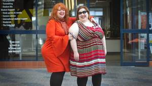 almopst naked fat people - Substantia Jones in Wellington with Massey University fat studies lecturer  Dr Cat Pause. Jones is