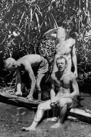 1940s Vintage Gay Men Porn - Vintage Photo Nude Men US Army Soldiers Washing gay interest 0165