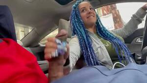 busty blonde interracial car - Uber driver girl gives BBC a handjob while in traffic jam