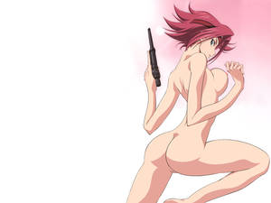 anime gun nude - ass breasts code_geass gun kallen_stadtfeld nipples nude pussy red_hair  short_hair uncensored weapon