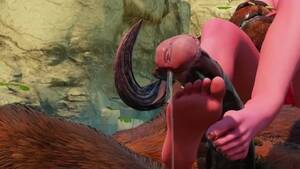 monster red cock - Furry Minotaur Vs Horny Girl | Big Cock Monster Toejob | 3D Porn Wild Life  - FAPCAT