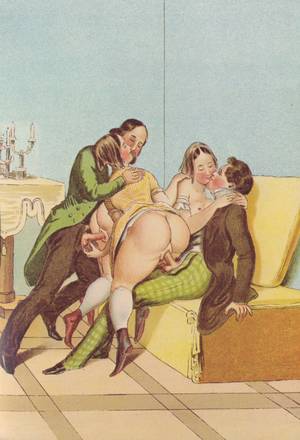 group sex couples 69 - Peter Fendi portrayed group sex in lithography, c. 1834
