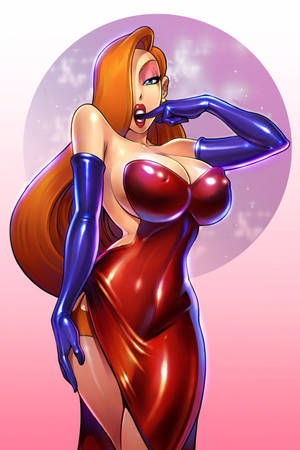 Cartoon Glove Porn - breasts disney elbow gloves gloves hair over one eye huge breasts jessica  rabbit lipstick long hair makeup reiq shiny shiny clothes solo thighhighs  who ...