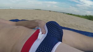 big dick beach bulges - XnxxJohn shows huge speedo bulge on beach - XVIDEOS.COM