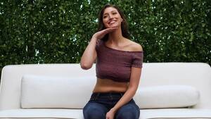 brunette casting pov - Brunette teen has a perfect pov casting with a right inches in the lounge