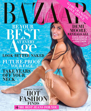 demi moore - Demi Moore poses nude on cover of Harper's Bazaar, 28 years after iconic  photo