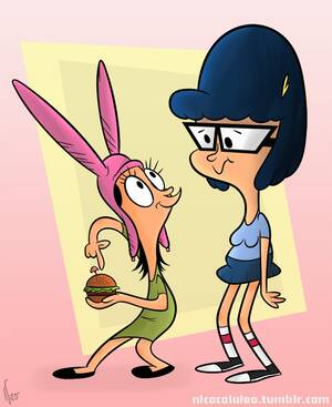 Bob Burgers Louise Belcher Porn - Delight in the Artistry of Bob's Burgers: Louise and Tina Illustration