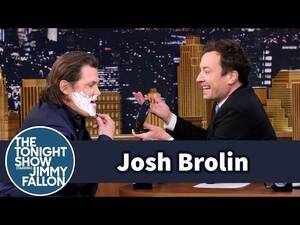 Jimmy Fallon Porn - Jimmy Helps Josh Brolin Shave Off His '70s Porn 'Stache - YouTube