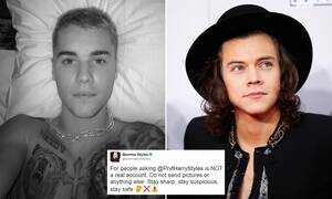 Justin Bieber Gay Porn Fakes - Perverts make fake Justin Bieber and Harry Styles accounts | Daily Mail  Online