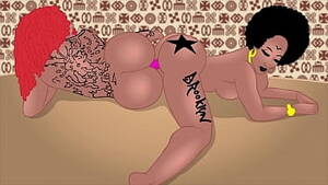 black lesbian cartoon xxx - Big ass ebony lesbians use their big black asses to have multiple orgasms  in hip hop hentai parody - XNXX.COM