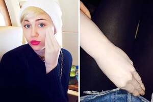 Katy Perry Dildo Porn - Miley Cyrus rubs face and crotch with hand sex toy and shares pics - Mirror  Online