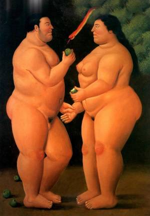 fat naked paintings - Fernando Botero Fernando Botero Adam and Eve oil painting reproduction off  by Paintingiant art