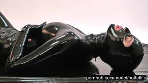 black latex rubber porn - Wonderful hot rubber girl in full encased in black latex catsuit enjoys her  second tight skin - Free Porn Videos - YouPorn